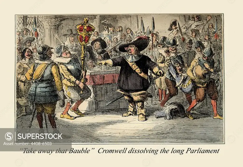 Take Away That Bauble: Cromwell Dissolving the Long Parliament, Comic History of England