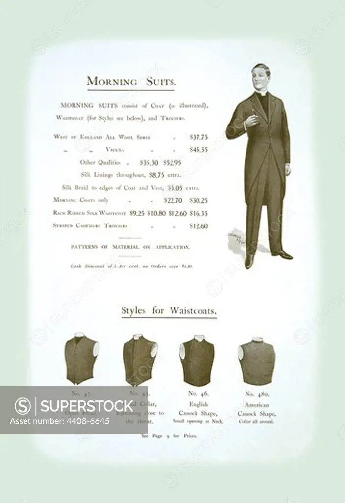 Morning Suits/Waistcoats, Clerical Vestments