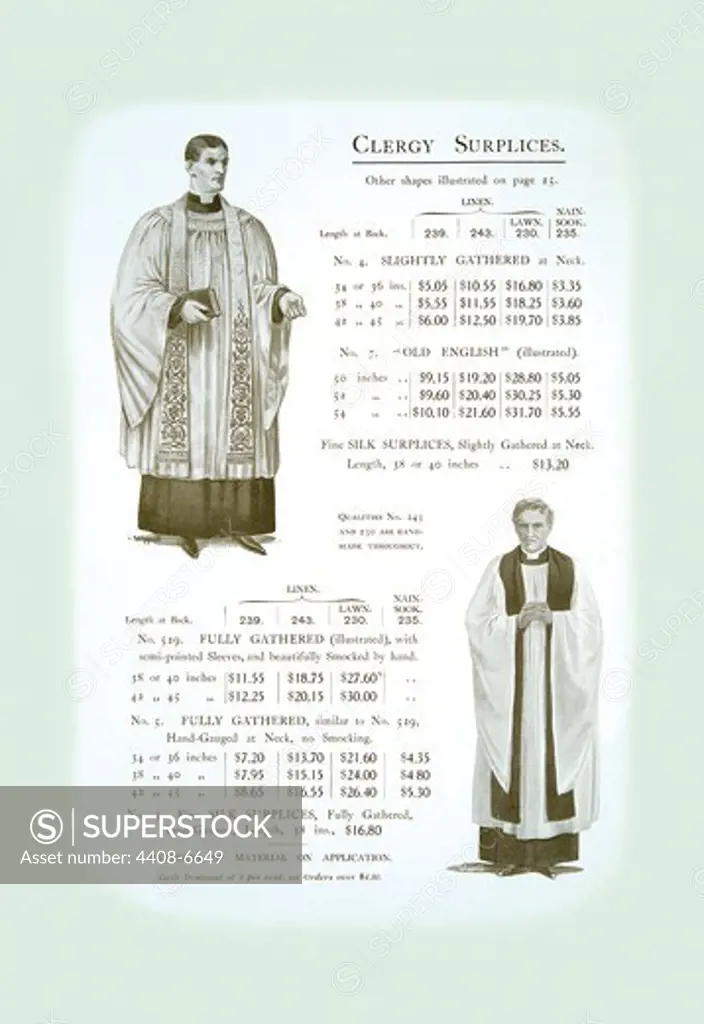 Clergy Surplices, Clerical Vestments