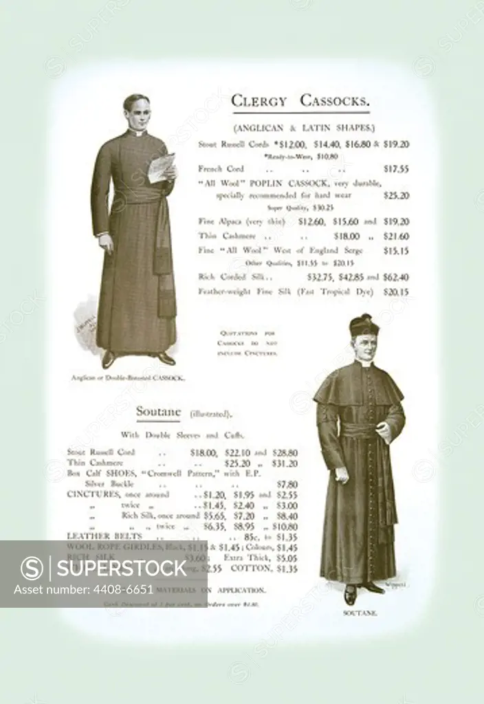 Clergy Cassocks, Clerical Vestments