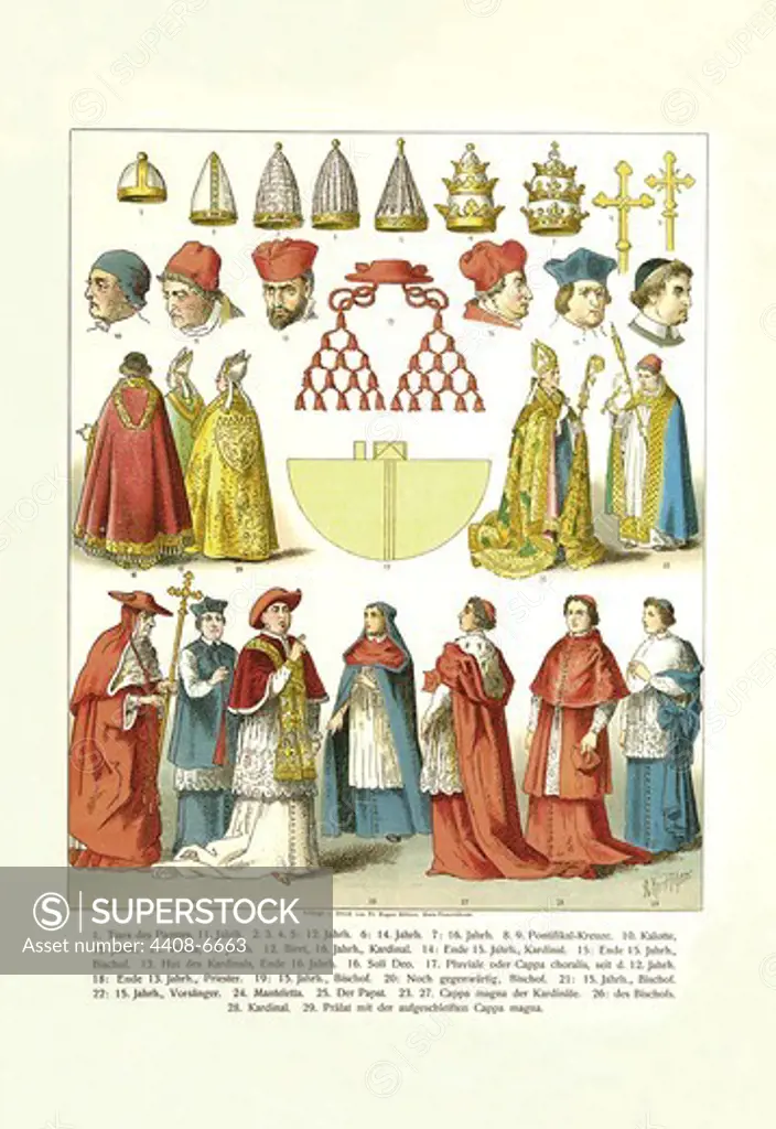 French Clergy Headwear and Vestments, Clerical Vestments