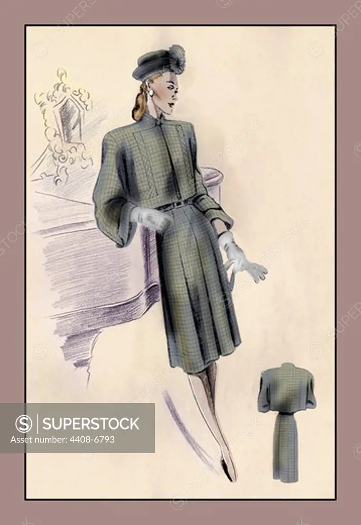 Wool Bolero Suit, Tailored Women's Dresses - 1946