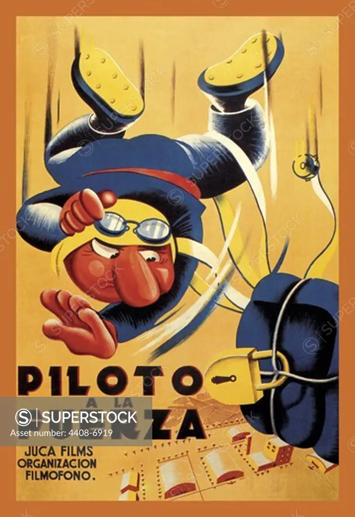 Piloto a la Fuerza, Vintage Film Posters