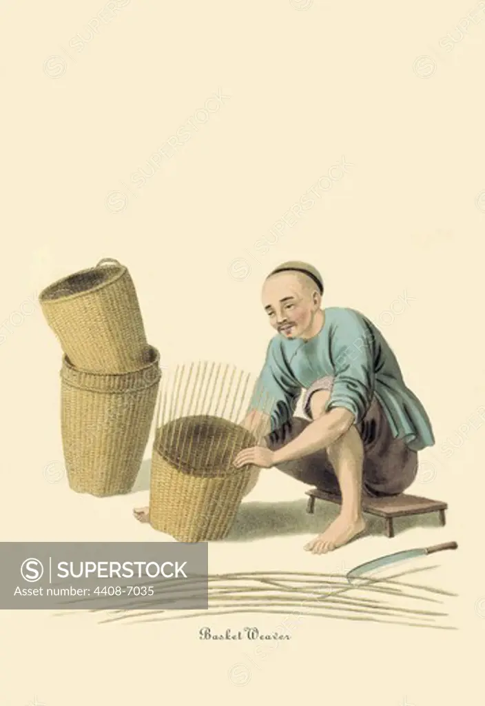 Basket Weaver, China - Costumes & Occupations