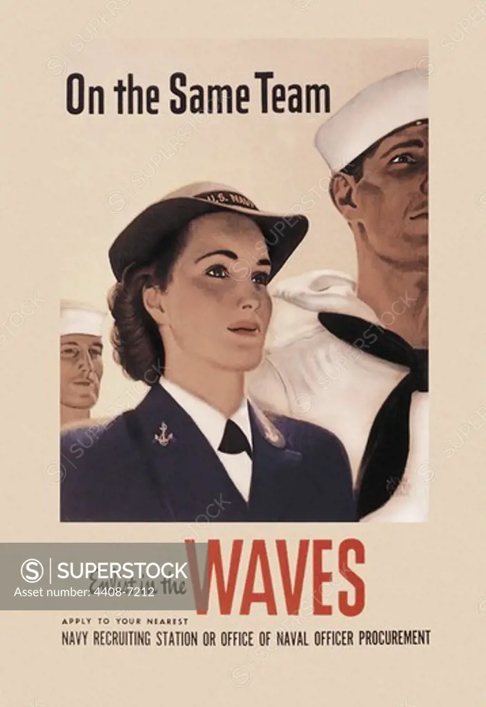 On the Same Team: Enlist in the Waves, Recruiting Posters