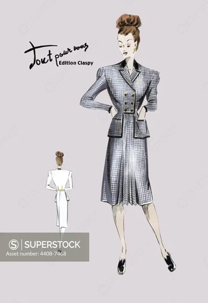 Smart Indigo Suit, Ladies Fashion - 1947