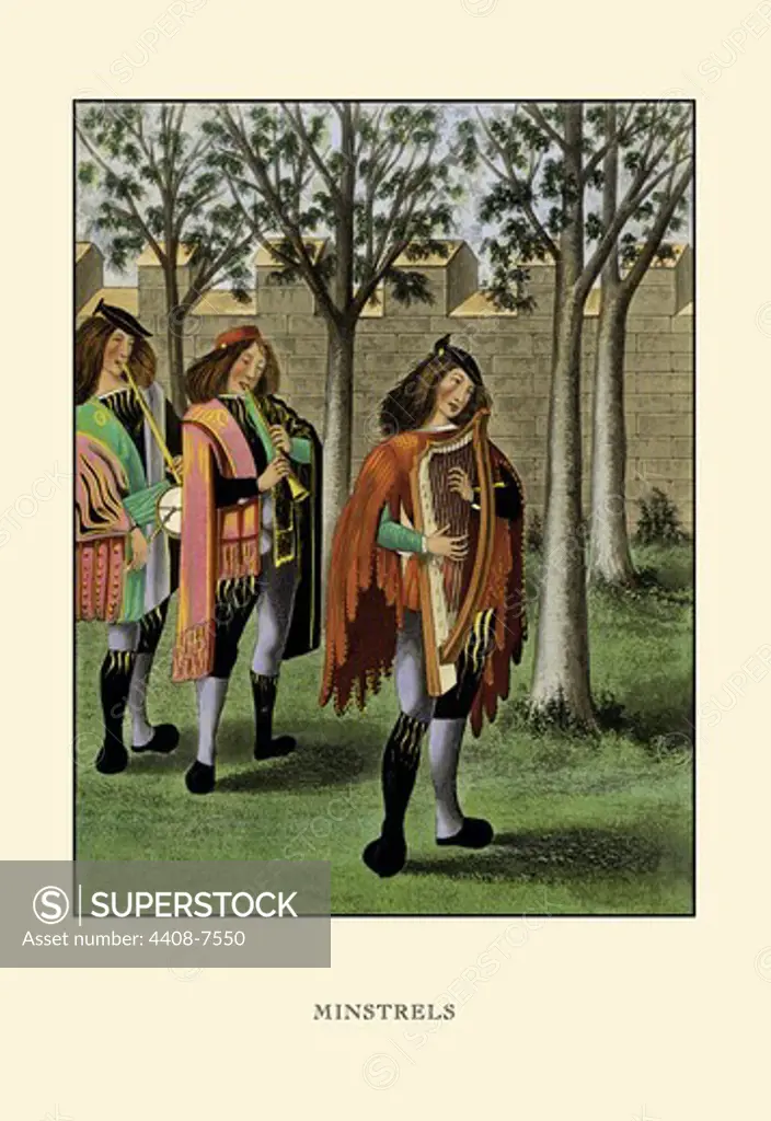 Minstrels, Costume & Decorations of the Middle Ages