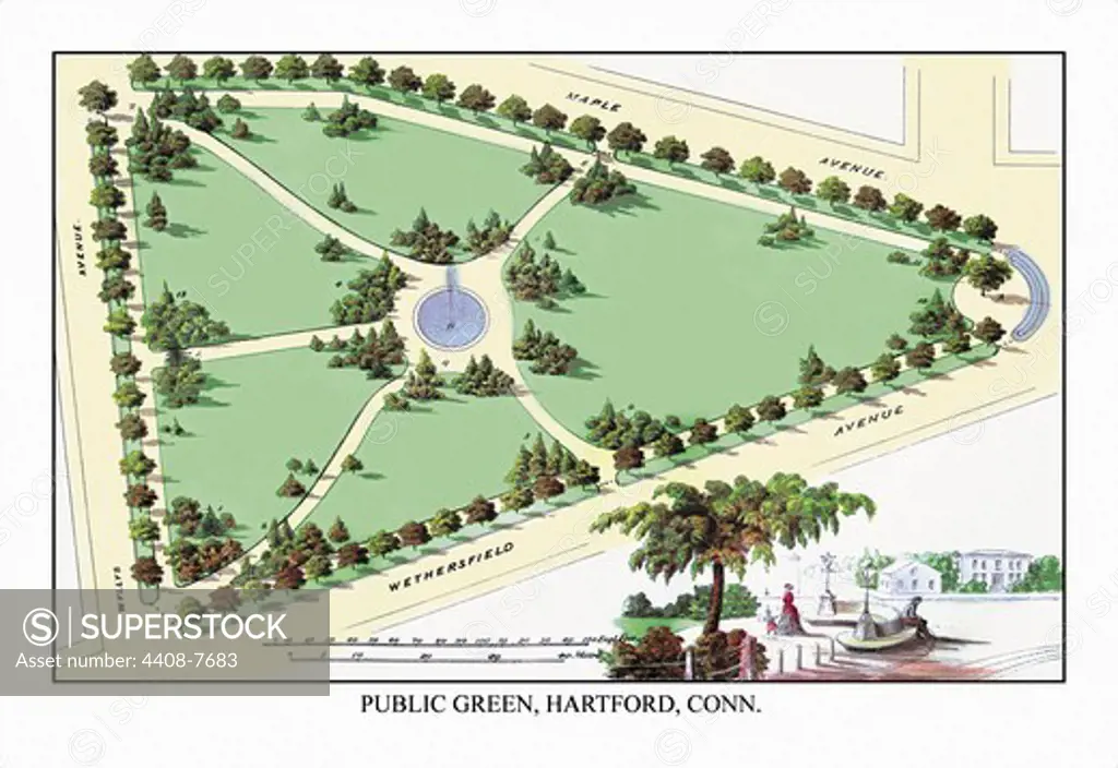 Public Green, Hartford, C.T., Landscape Architecture