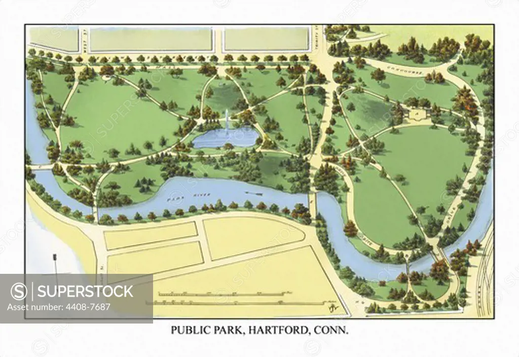 Public Park, Hartford, Conn., Landscape Architecture