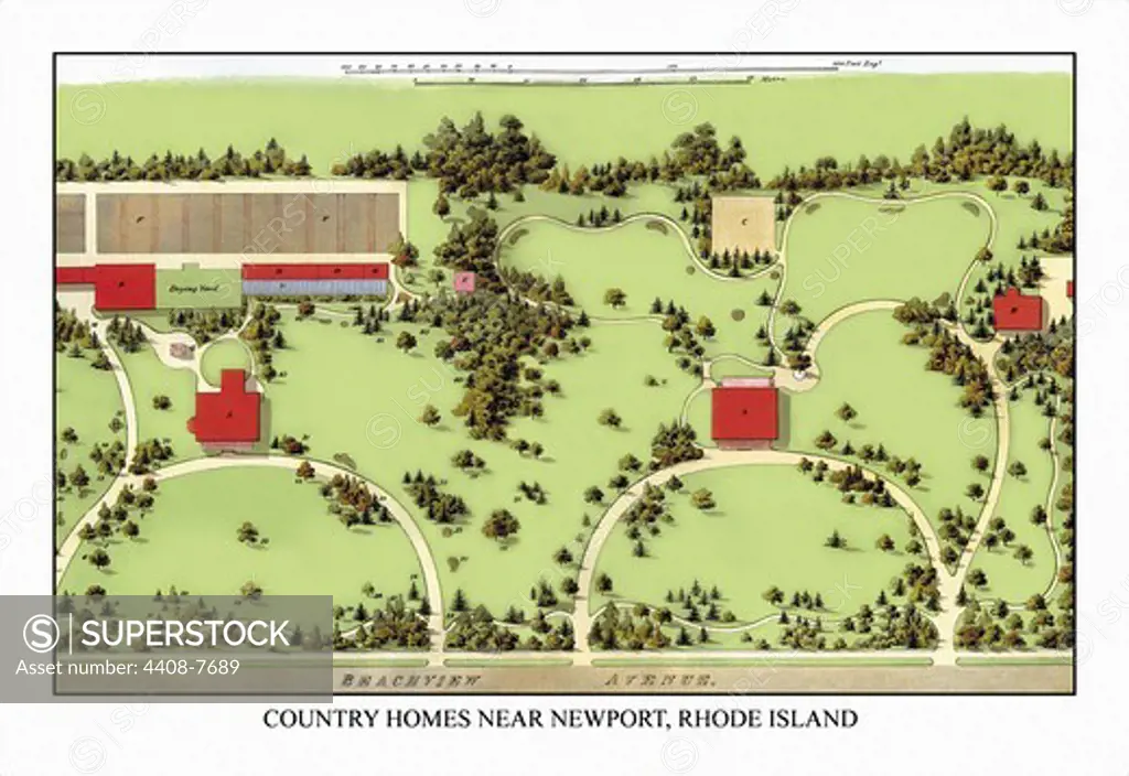 Country Homes Near Newport, Rhode Island, Landscape Architecture