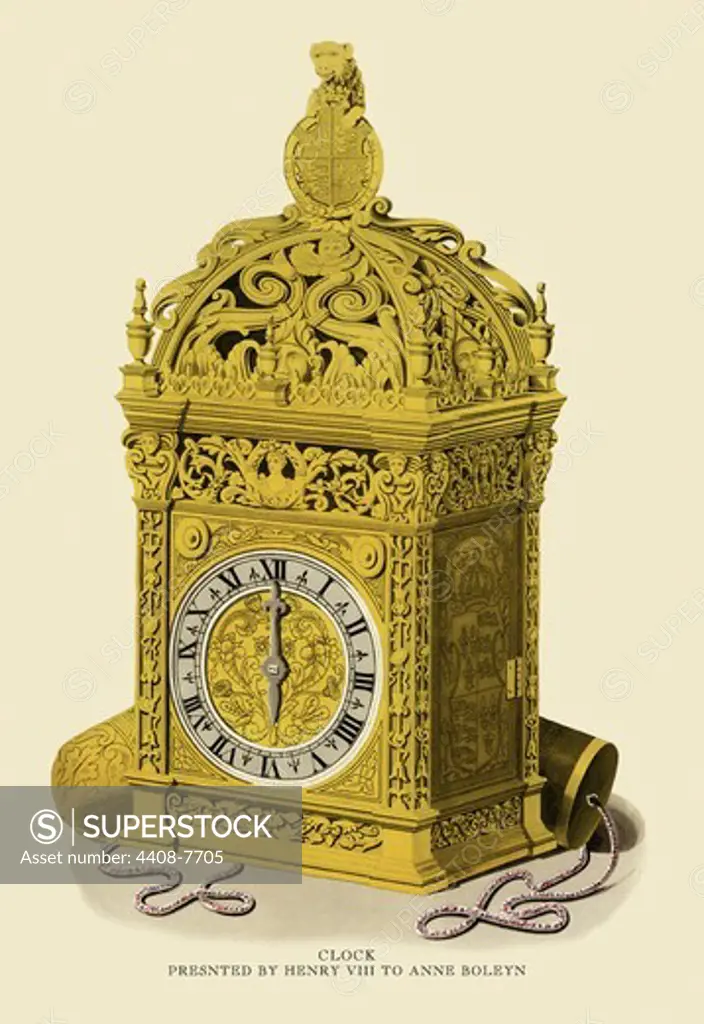 Clock, Presented by Henry VII to Anne Boleyn, Costume & Decorations of the Middle Ages