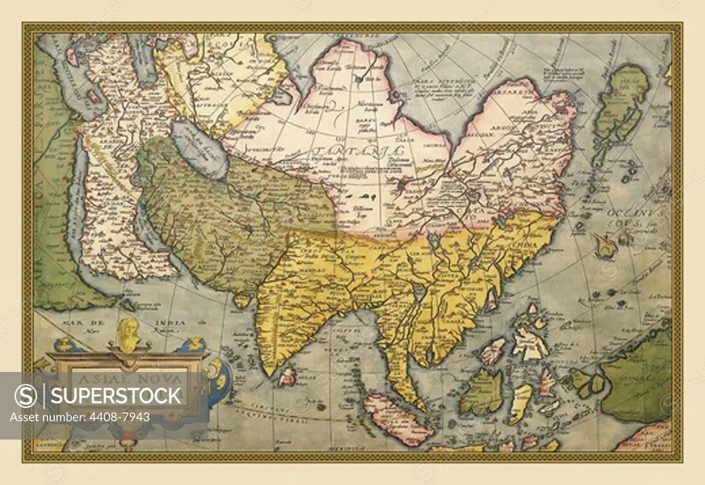 Map of Asia, Theatro D'el Orbe La Tierra - Ortelius