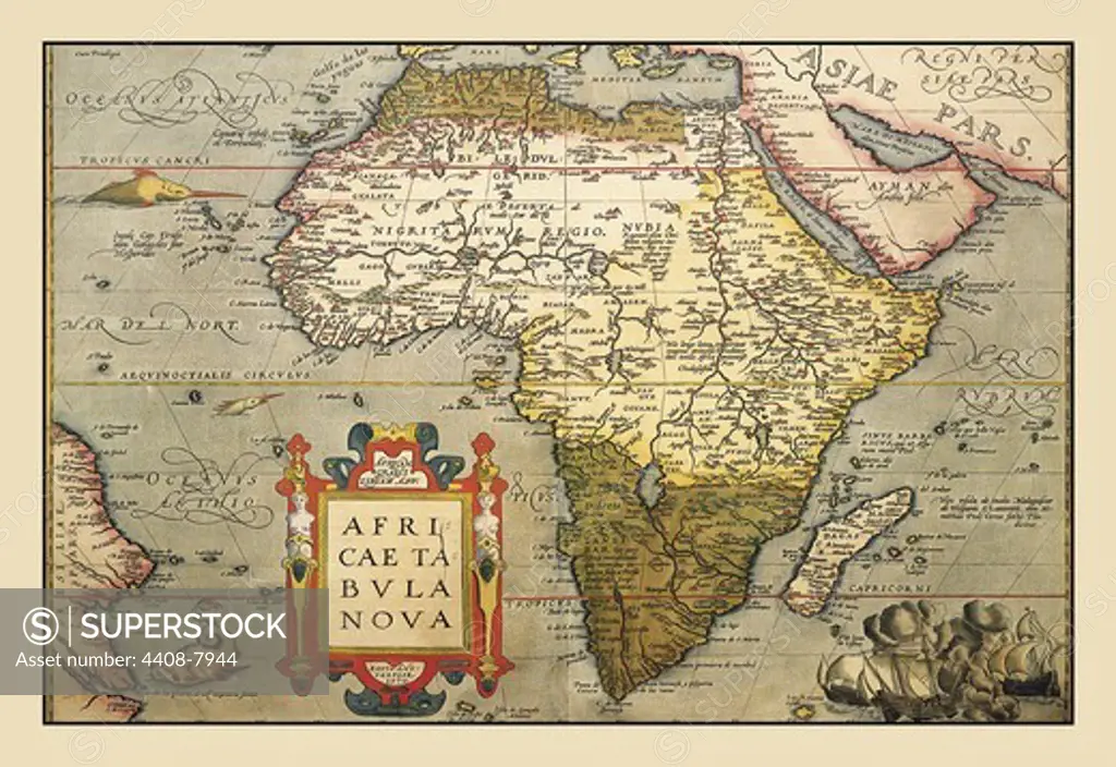 Map of Africa, Theatro D'el Orbe La Tierra - Ortelius