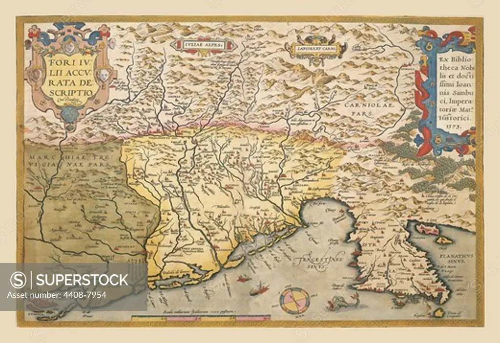 Map of Southern Europe, Theatro D'el Orbe La Tierra - Ortelius