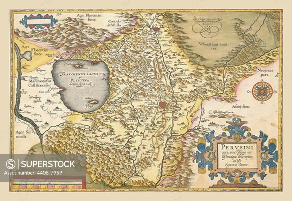 Map of Italy Near Florence, Theatro D'el Orbe La Tierra - Ortelius