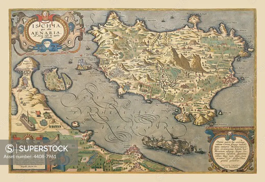 Map of a Mediterranean Island, Theatro D'el Orbe La Tierra - Ortelius