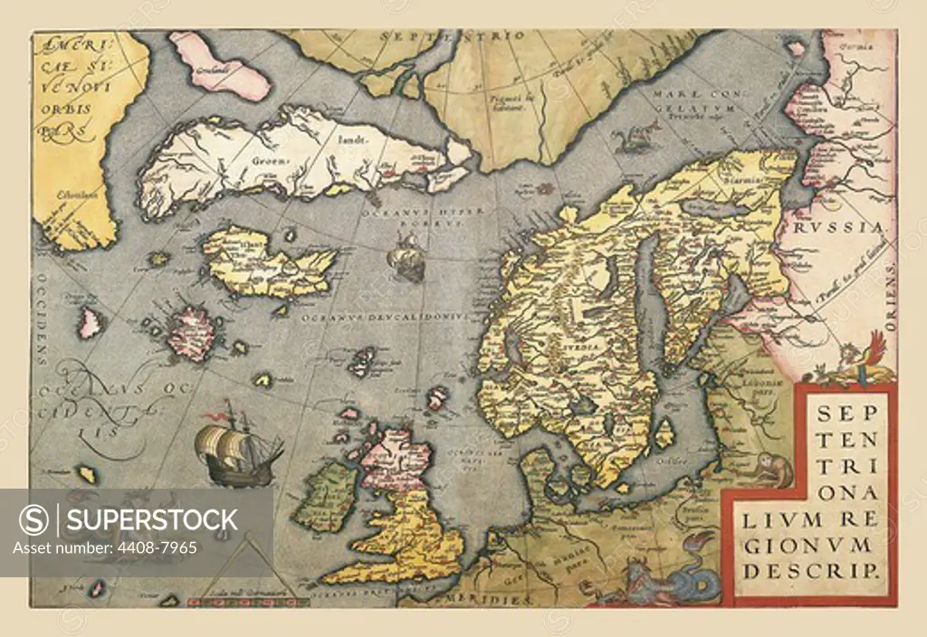 Map of North Sea, Theatro D'el Orbe La Tierra - Ortelius