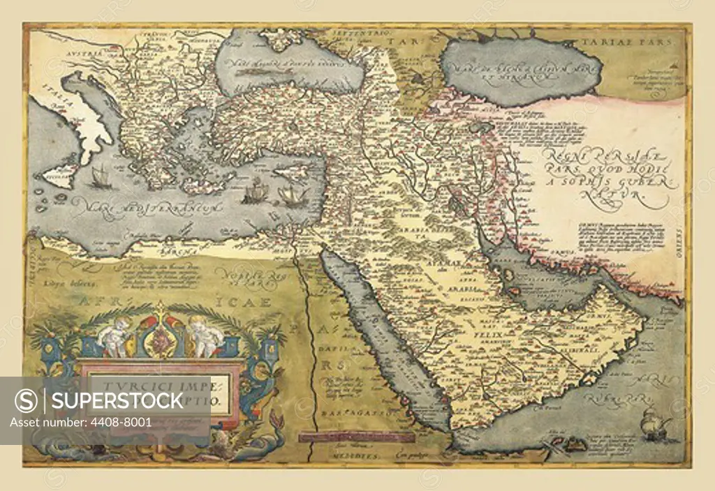 Map of The Middle East, Theatro D'el Orbe La Tierra - Ortelius
