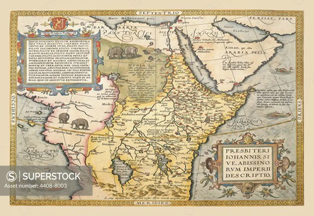 Map of Northeastern Africa, Theatro D'el Orbe La Tierra - Ortelius
