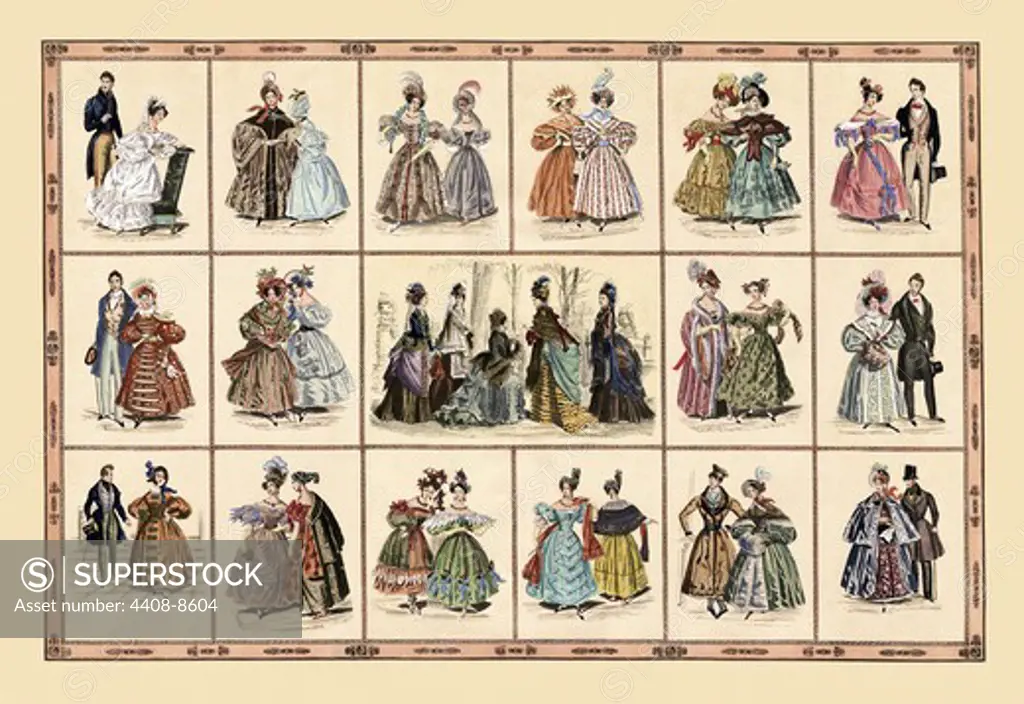 Italian Fashion of 1833 - Composite, Italian Fashion