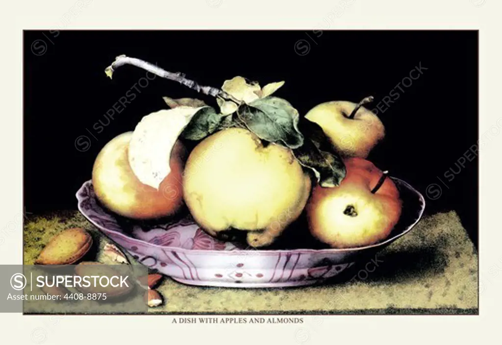 Dish with Apples and Almonds, Giovanna Garzoni
