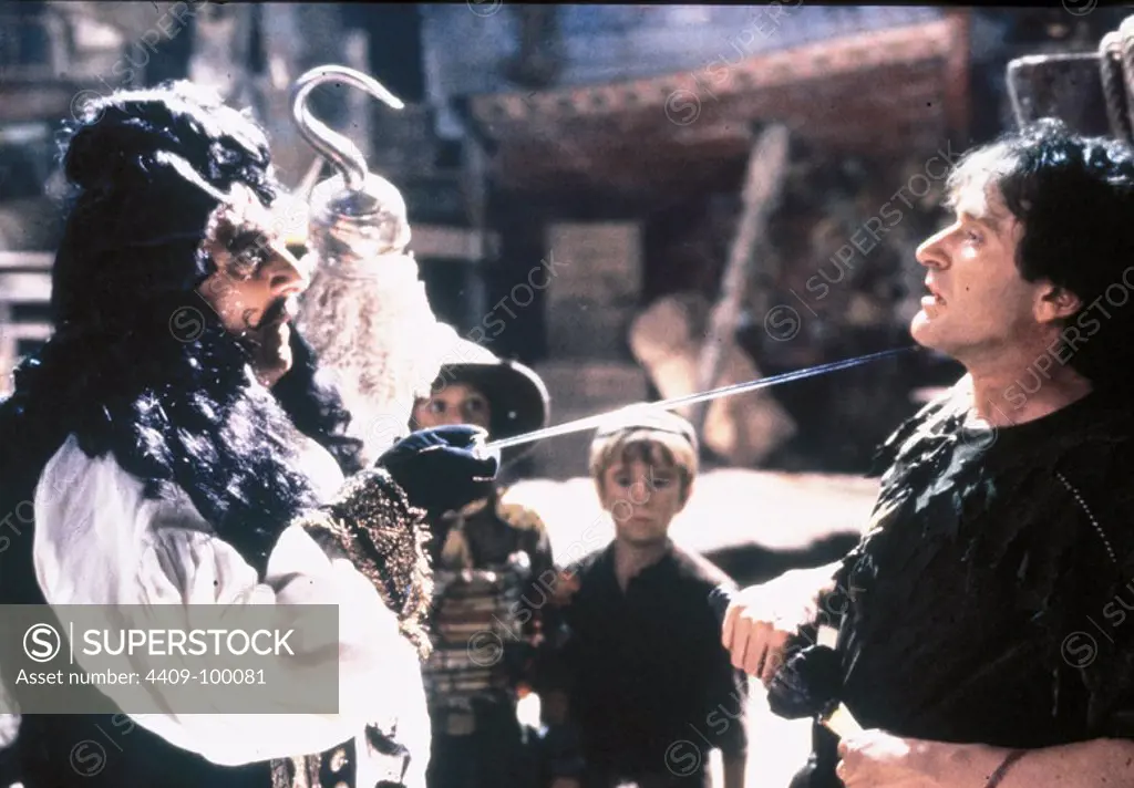 DUSTIN HOFFMAN and ROBIN WILLIAMS in HOOK (1991), directed by STEVEN SPIELBERG.