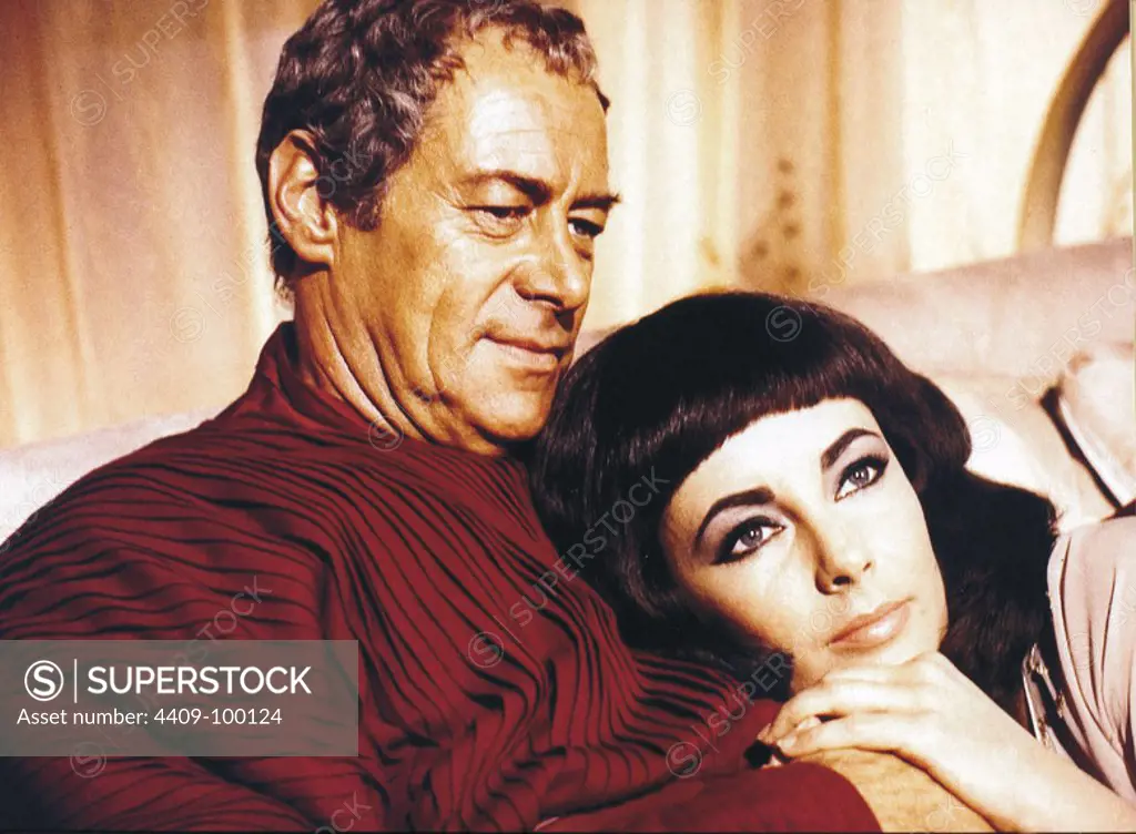 REX HARRISON and ELIZABETH TAYLOR in CLEOPATRA (1963), directed by JOSEPH L. MANKIEWICZ.