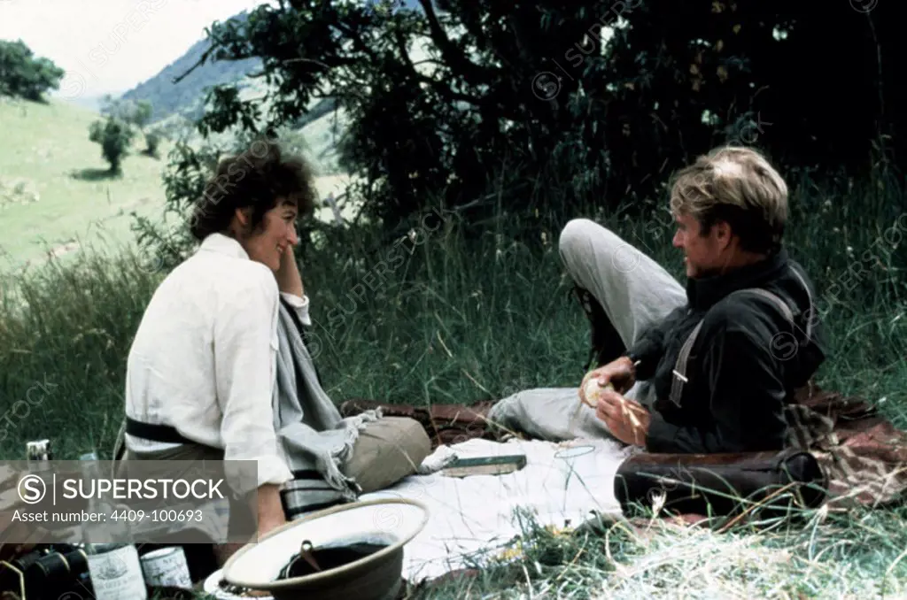 ROBERT REDFORD and MERYL STREEP in OUT OF AFRICA (1985), directed by SYDNEY POLLACK.