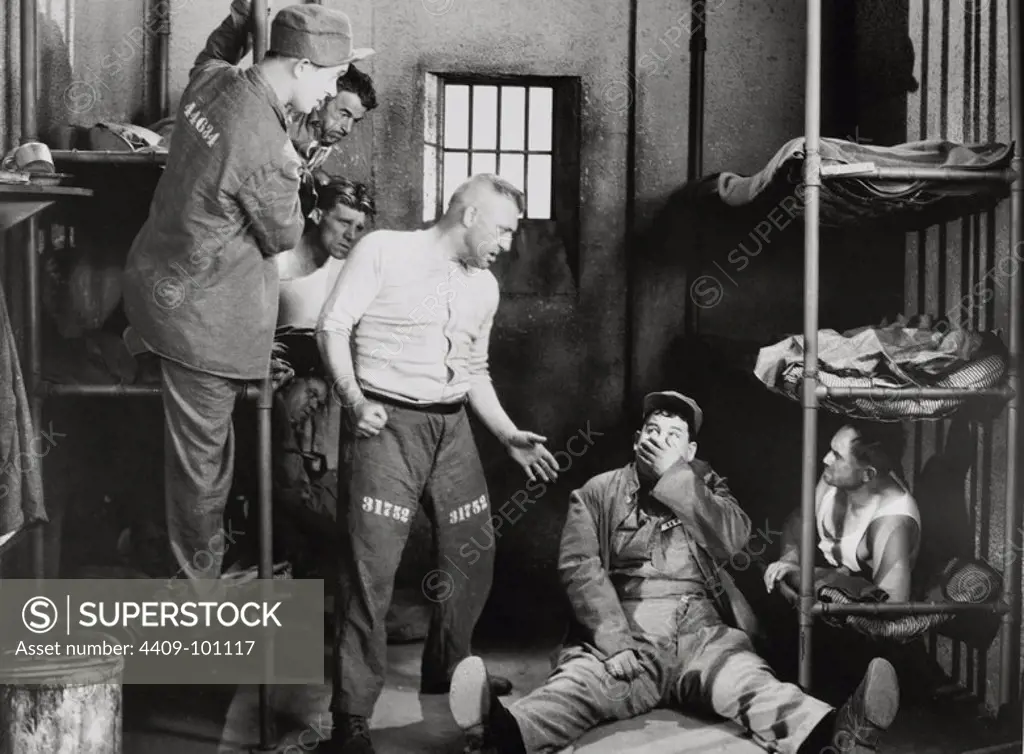 OLIVER HARDY and STAN LAUREL in JAILBIRDS (1931) -Original title: PARDON US-, directed by JAMES PARROTT.