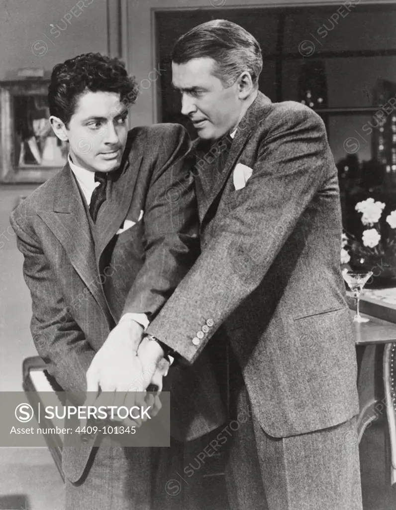 JAMES STEWART and FARLEY GRANGER in ROPE (1948), directed by ALFRED HITCHCOCK.