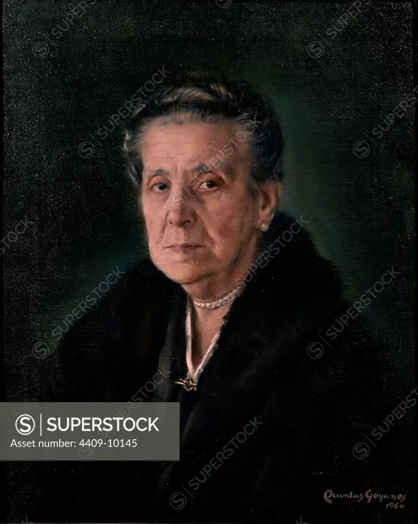 Luis Quintas Goyanes / 'Retrato de mi madre', 1960, Óleo sobre lienzo, 64,5 x 50,7 cm. Author: LUIS QUINTAS. Location: MUSEUM OF FINE ARTS. Coruña. SPAIN.