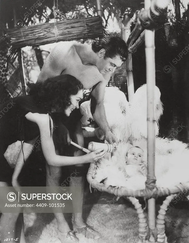 MAUREEN O'SULLIVAN and JOHNNY WEISSMULLER in TARZAN FINDS A SON! (1939), directed by RICHARD THORPE.