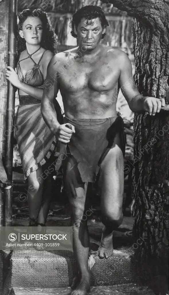 JOHNNY WEISSMULLER in TARZAN TRIUMPHS (1943), directed by WILHELM THIELE.