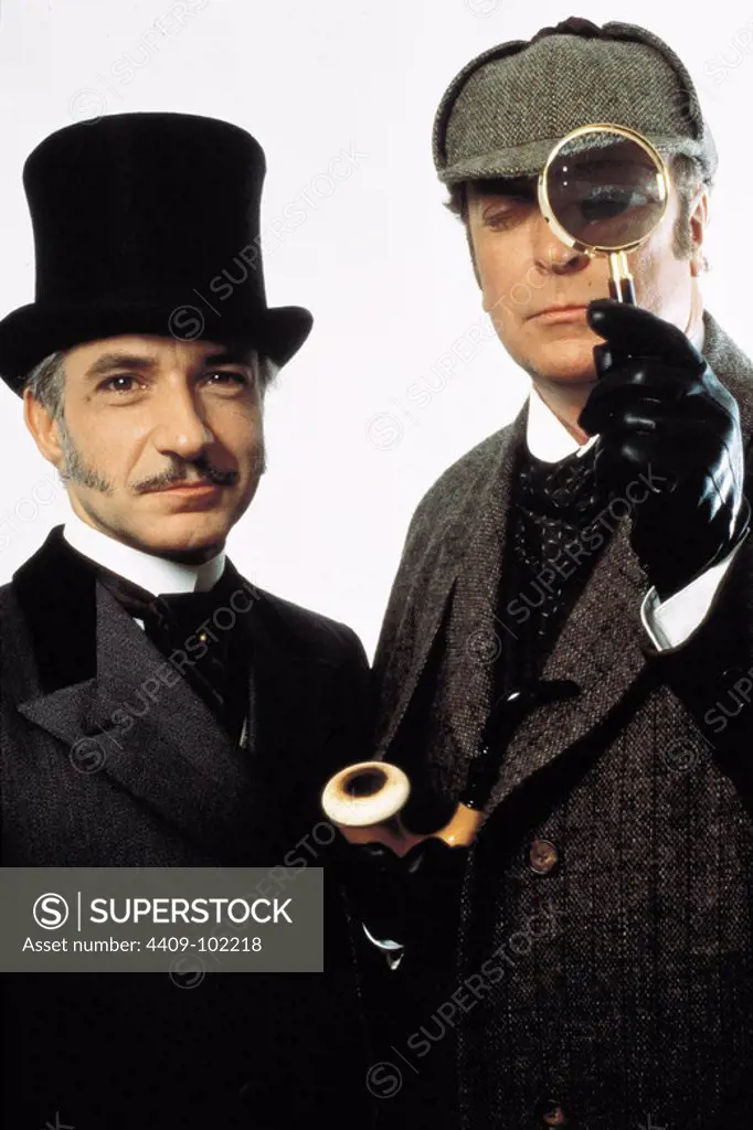 MICHAEL CAINE and BEN KINGSLEY in WITHOUT A CLUE (1988), directed by THOM EBERHARDT.