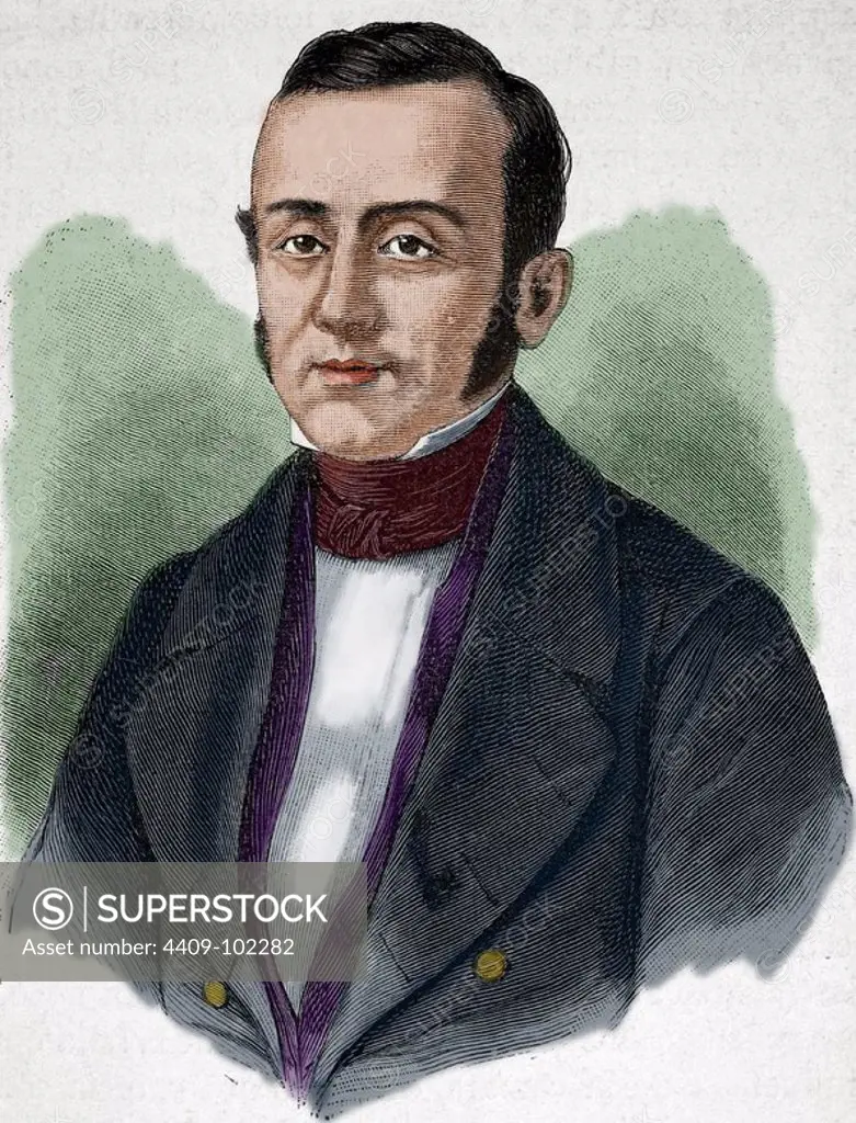Adolphe Billault (1805-1863). French politician. Engraving in The Universal History, 1885. Colored.