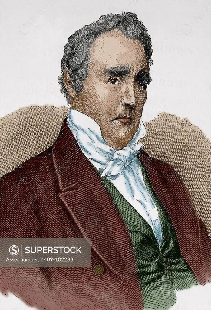 James Buchanan (1791-1868). American politician. 15th President of the United States (1857-1861). Engraving in World History, 1885. Colored.