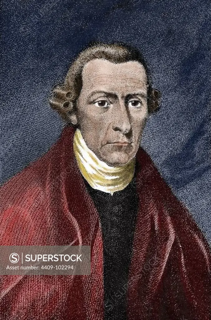 Patrick Henry (1736-1799). American politician. Colored engraving.