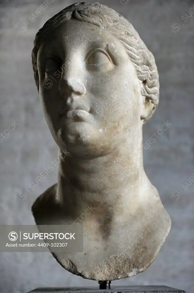 Berenice II (ca. 269-221 BC). Wife of Ptolemy III Euergetes. Bust. Munich. Germany.