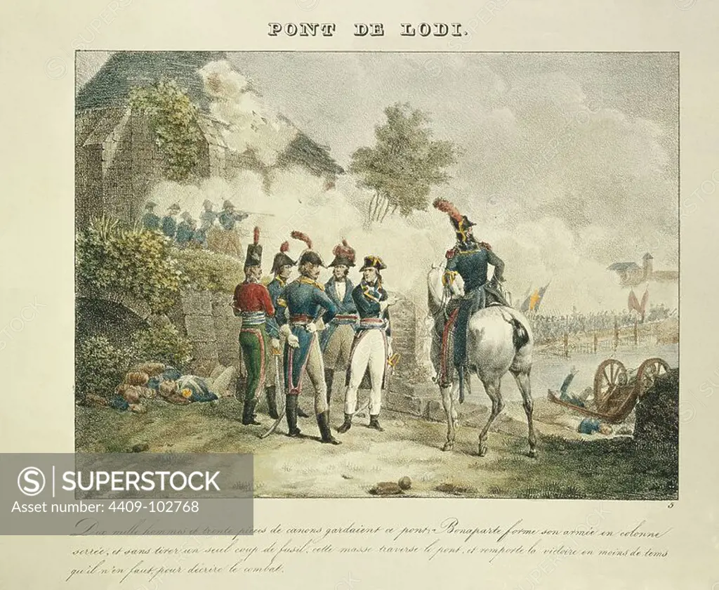 NAPOLEON EN EL PUENTE DE LODI. Location: PRIVATE COLLECTION. France. NAPOLEON BONAPARTE (1769-1821) NAPOLEON I.