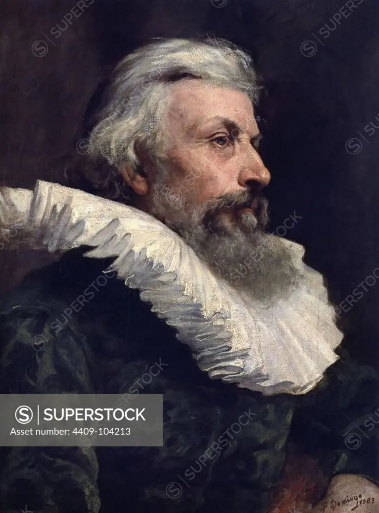 'Head of a Gentleman', 1883, Oil on canvas, 61 x 45,5 cm. Author: FRANCISCO DOMINGO MARQUES (1842-1920). Location: FUNDACION SANTANDER CENTRAL HISPANO. MADRID. SPAIN.