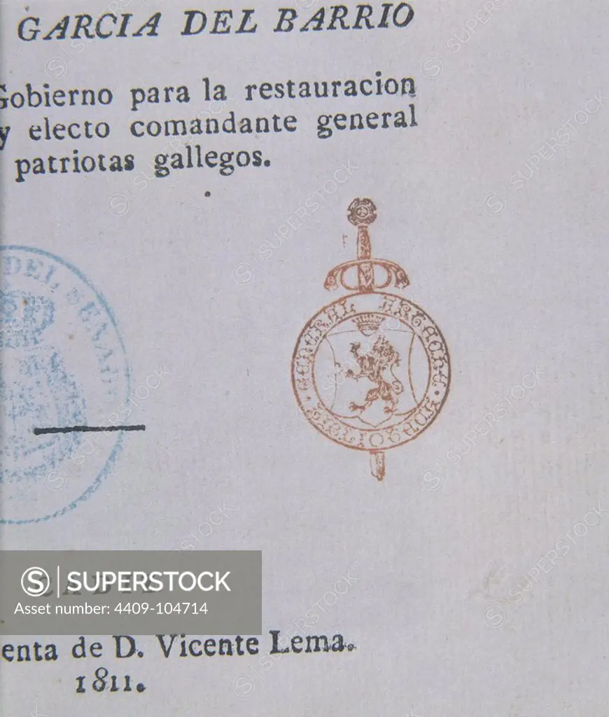 EX LIBRIS EN LA PORTADA DE UN LIBRO - 1811. Location: SENADO-BIBLIOTECA-COLECCION. MADRID. SPAIN.
