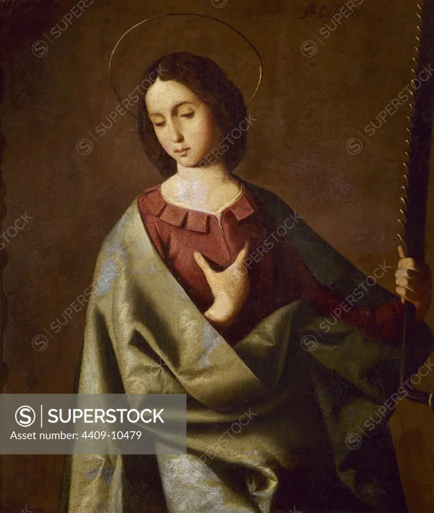 St. Euphemia - 1637 - oil on canvas - 83x73 cm - Spanish Baroque - NP 3148. Author: FRANCISCO DE ZURBARAN. Location: MUSEO DEL PRADO-PINTURA. MADRID. SPAIN. SANTA EUFEMIA.