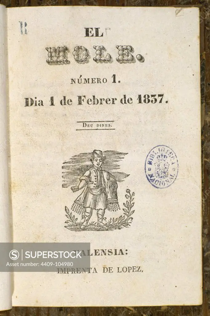 EL MOLE (NUMERO 1) 1 FEB 1837. Location: BIBLIOTECA NACIONAL-COLECCION. MADRID. SPAIN.