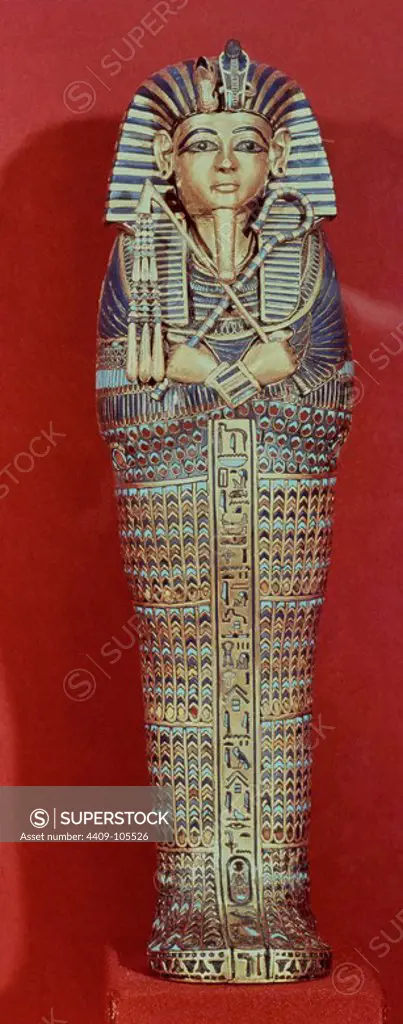 TESORO DE TUTANKAMON - SARCOFAGO PARA VISCERAS - XVIII DINASTIA - 1325 AC - (parte delantera). Location: EGYPTIAN MUSEUM. KAIRO. EGYPT.