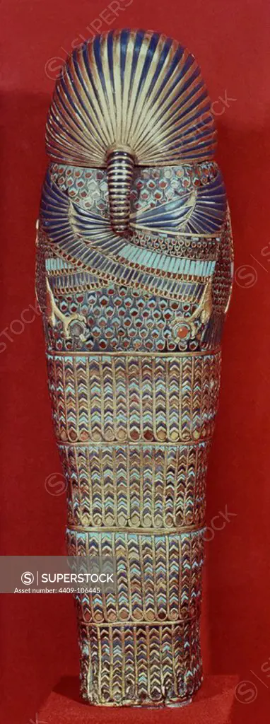 TESORO DE TUTANKAMON - SARCOFAGO PARA VISCERAS - XVIII DINASTIA - 1325 AC - (parte trasera). Location: EGYPTIAN MUSEUM. KAIRO. EGYPT.