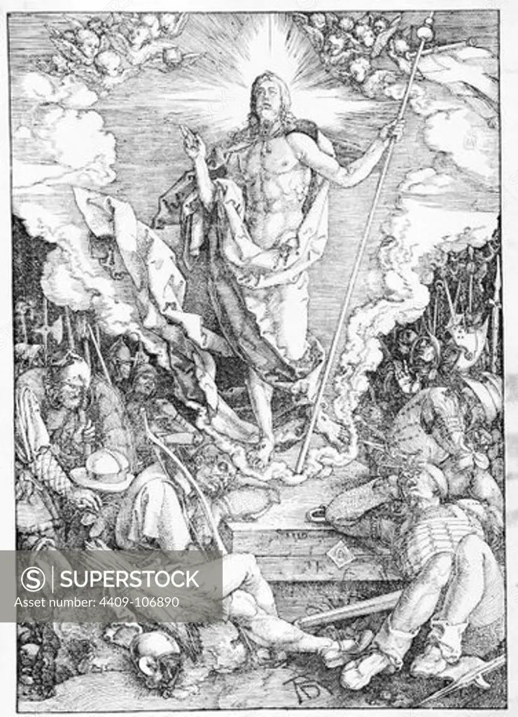 PASION DE JESUCRISTO - RESURRECCION DE JESUCRISTO - 1510 - GRABADO - RENACIMIENTO ALEMAN. Author: DÜRER, ALBRECHT. Location: BIBLIOTECA NACIONAL-COLECCION, MADRID, SPAIN.