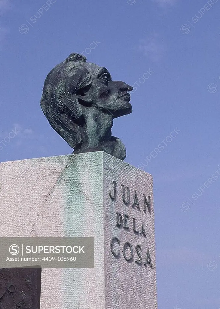 MONUMENTO A JUAN DE LA COSA - MARINO CONQUISTADOR Y CARTOGRAFO NACIDO EN SANTOÑA - 1975. Author: CARREÑO CRISTINA. Location: EXTERIOR. Santander. Cantabria. SPAIN.