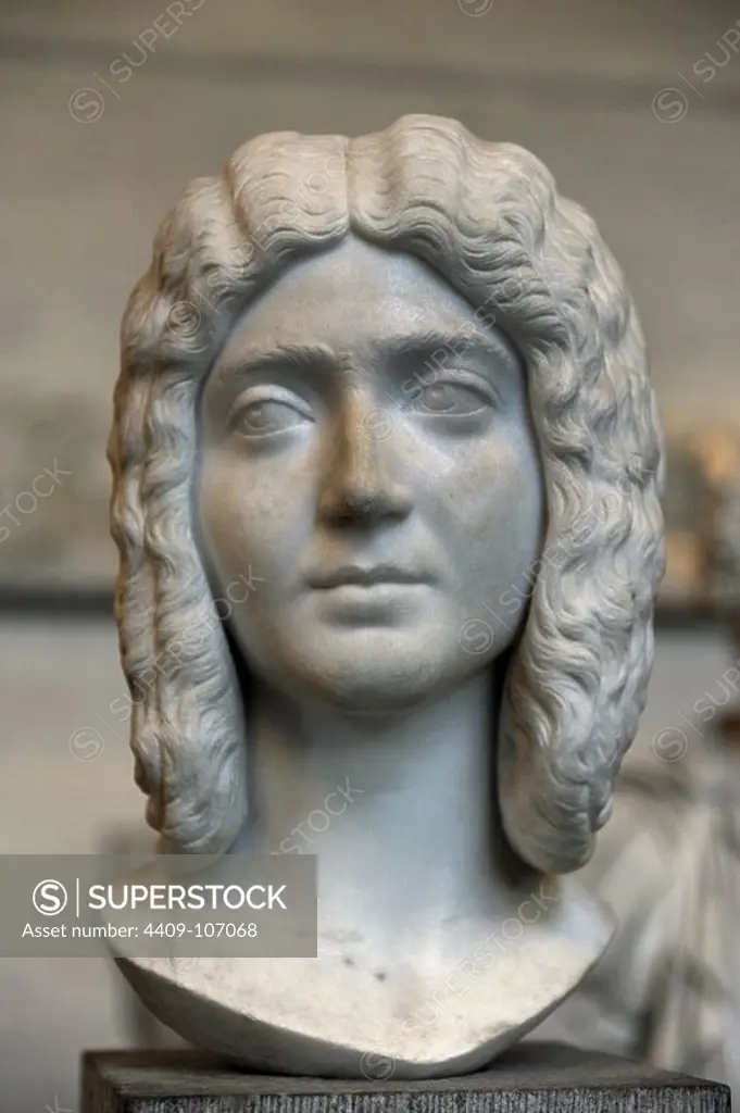 Head of woman. About 200 AD. Bust. Glyptothek. Munich. Germany.