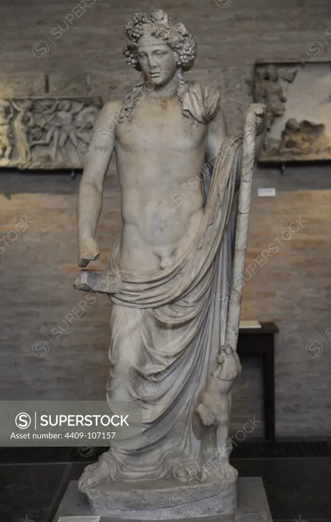 Dionysus Bevilacqua. Roman sculpture after Greek originals of the 4th century BC, previously in the Bevilacqua Collection (Verona). Glyptothek. Munich. Germany.