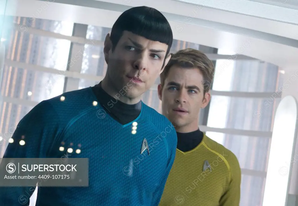CHRIS PINE and ZACHARY QUINTO in STAR TREK: INTO DARKNESS (2013), directed by J.J ABRAMS.